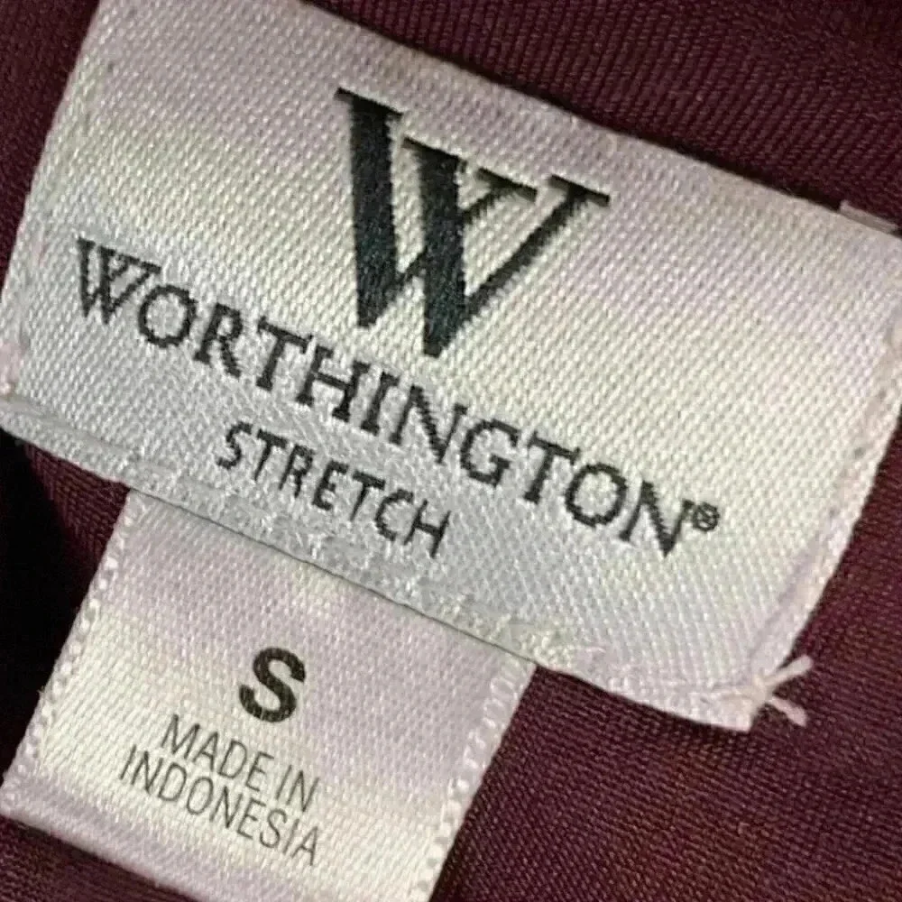 Worthington stretch top size S purple cowl neck